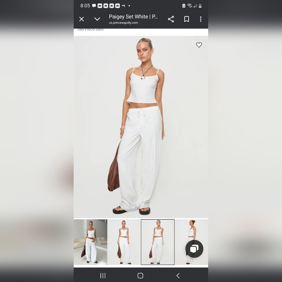 Princess Polly Paigy Set White Pant Set with Minimalist Design - Picture 1 of 14